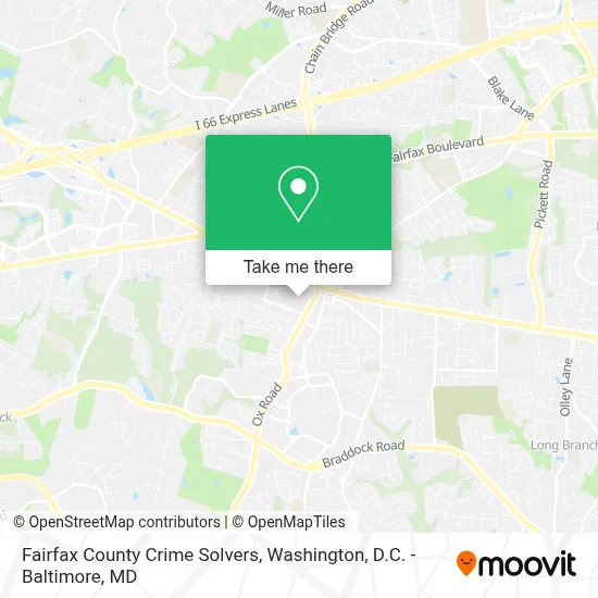 Fairfax County Crime Solvers map