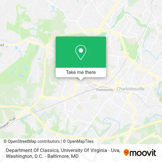 Department Of Classics, University Of Virginia - Uva map