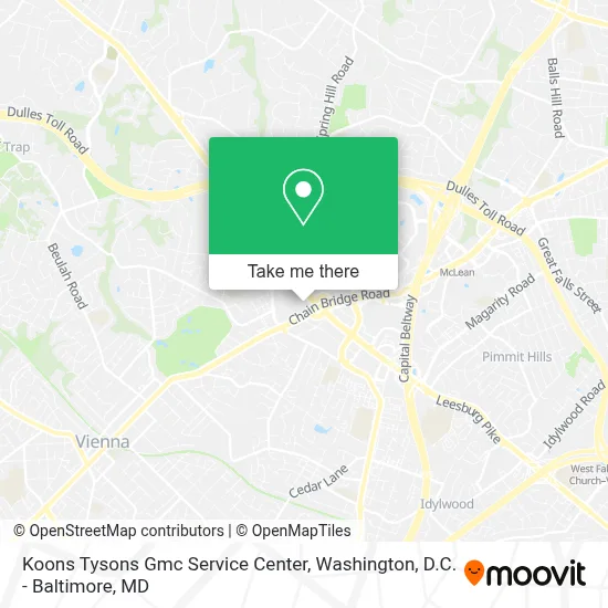 Koons Tysons Gmc Service Center map
