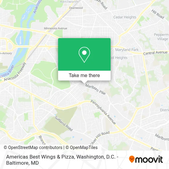 Americas Best Wings & Pizza map