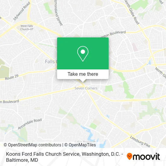 Koons Ford Falls Church Service map