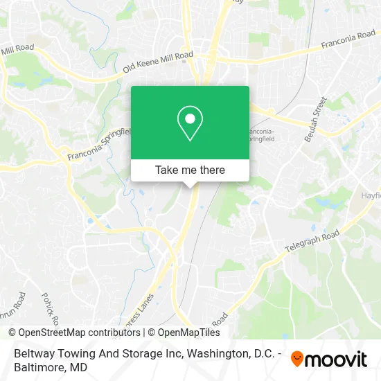 Beltway Towing And Storage Inc map