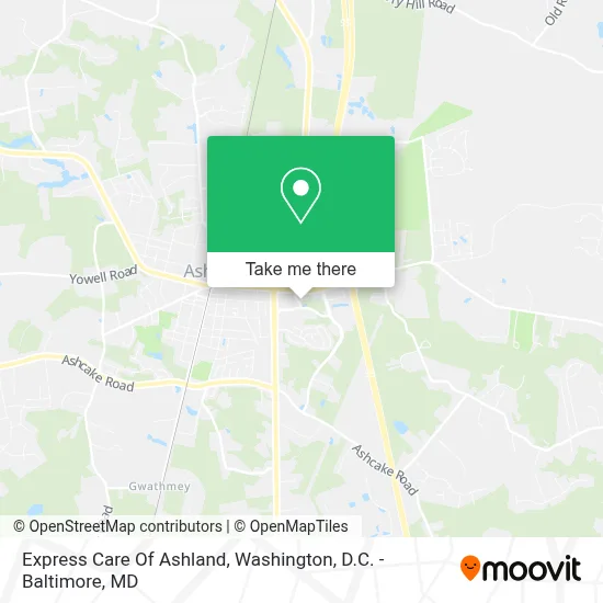 Express Care Of Ashland map
