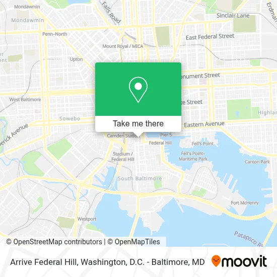 Arrive Federal Hill map