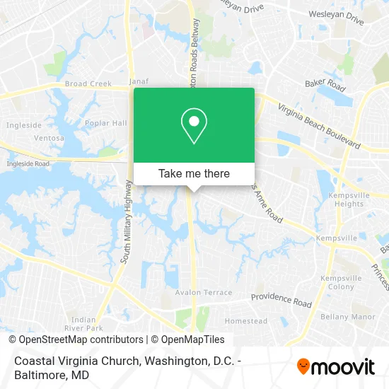 Coastal Virginia Church map