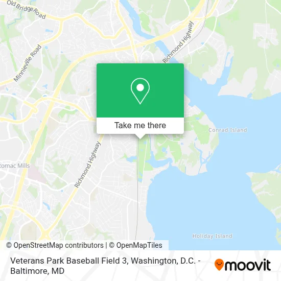 Veterans Park Baseball Field 3 map