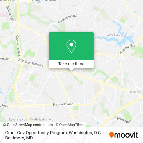 Grant.Gov Opportunity Program map