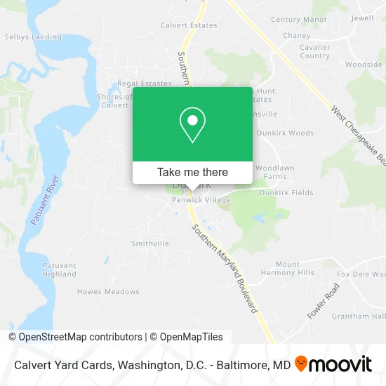 Calvert Yard Cards map