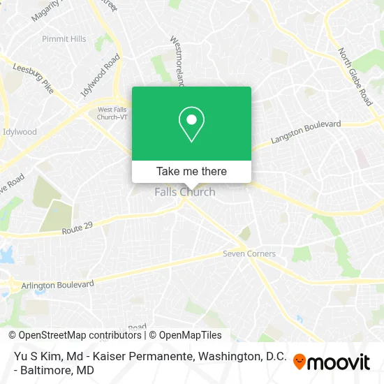 Yu S Kim, Md - Kaiser Permanente map