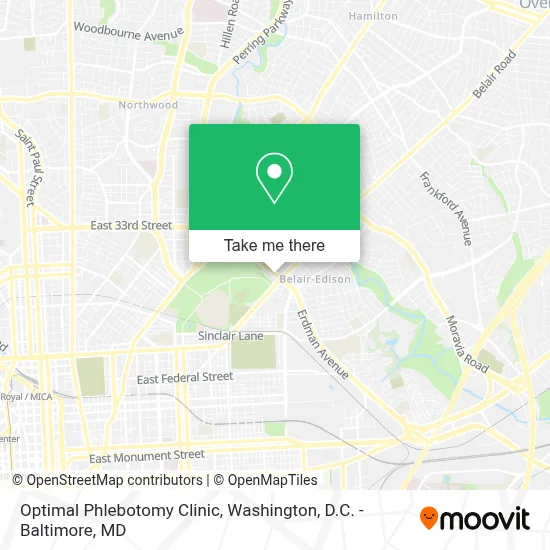 Optimal Phlebotomy Clinic map