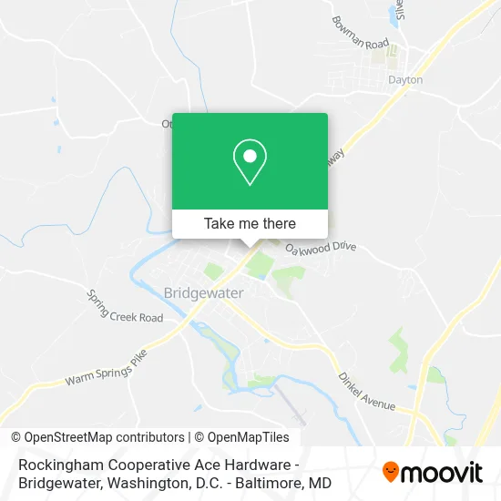 Rockingham Cooperative Ace Hardware - Bridgewater map