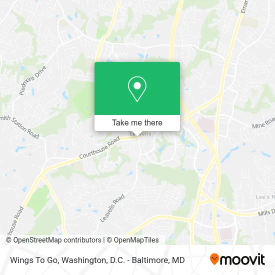 Wings To Go map