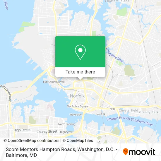 Score Mentors Hampton Roads map