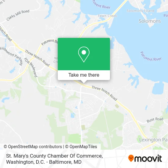 St. Mary's County Chamber Of Commerce map