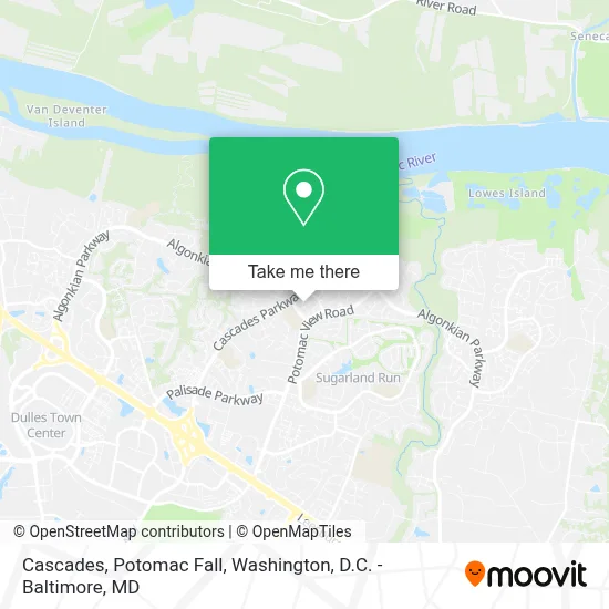 Cascades, Potomac Fall map