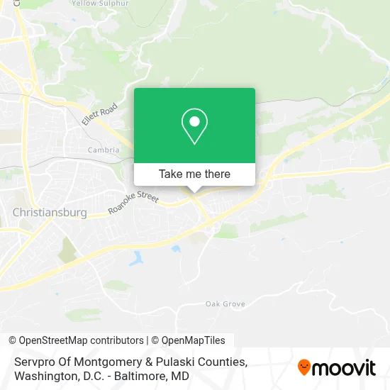 Servpro Of Montgomery & Pulaski Counties map