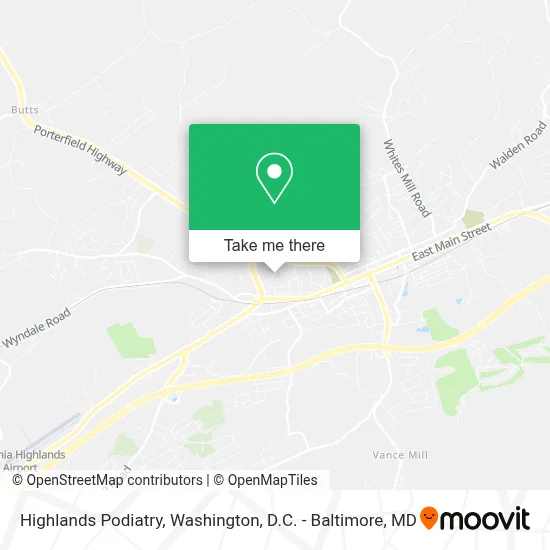 Highlands Podiatry map
