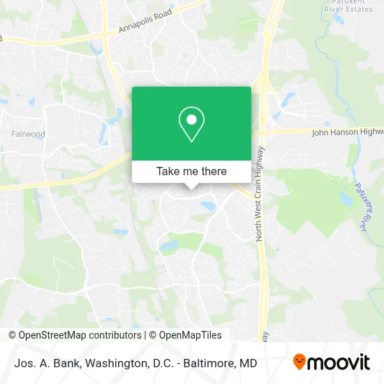Jos. A. Bank map