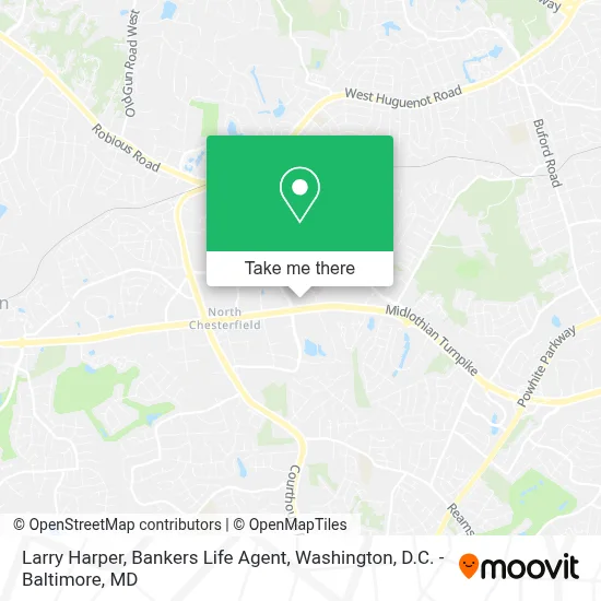 Larry Harper, Bankers Life Agent map