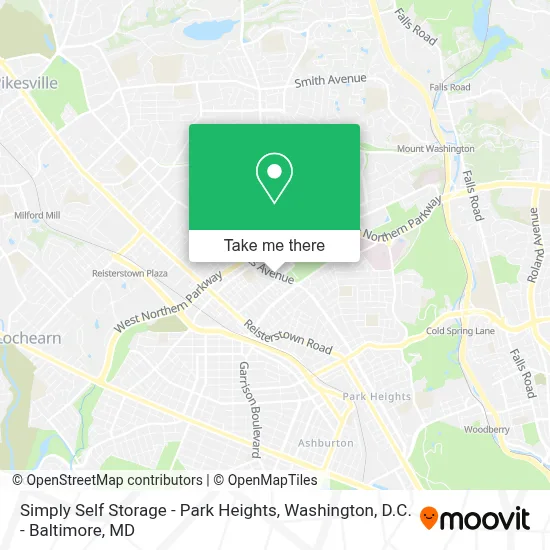 Simply Self Storage - Park Heights map