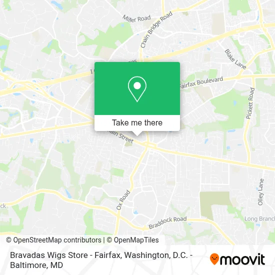 Bravadas Wigs Store - Fairfax map