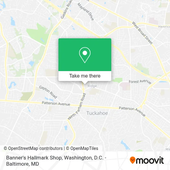 Banner's Hallmark Shop map