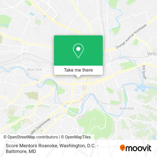 Score Mentors Roanoke map