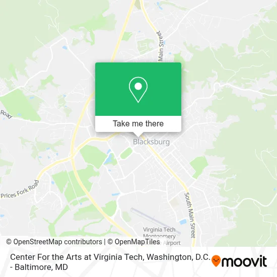 Center For the Arts at Virginia Tech map