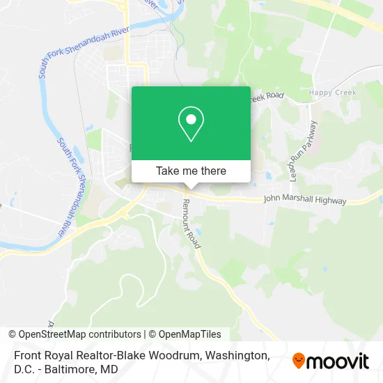 Front Royal Realtor-Blake Woodrum map