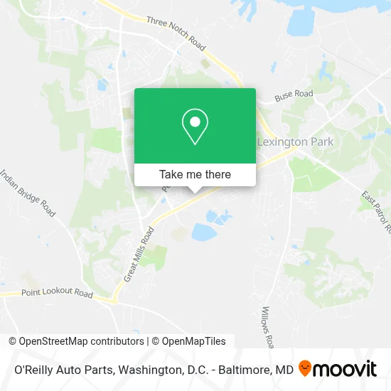 O'Reilly Auto Parts map