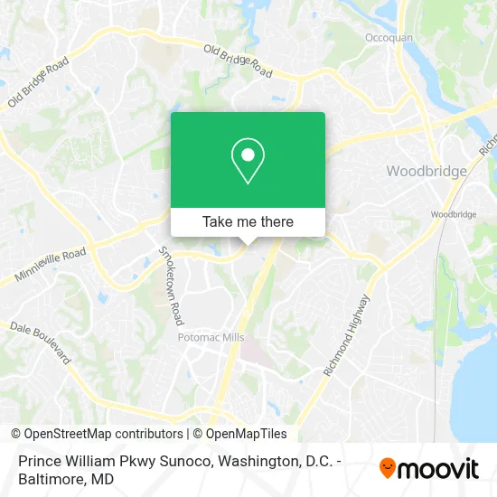 Prince William Pkwy Sunoco map