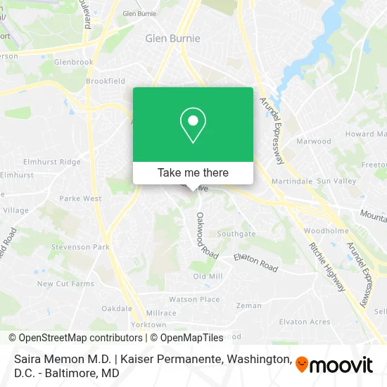 Saira Memon M.D. | Kaiser Permanente map