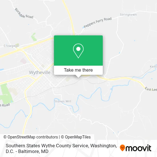 Southern States Wythe County Service map