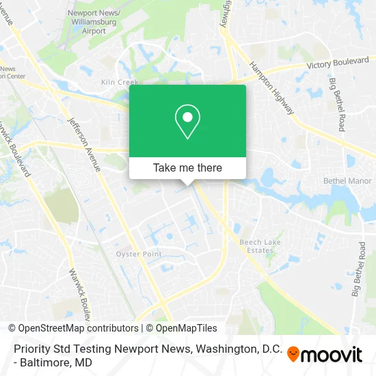 Priority Std Testing Newport News map