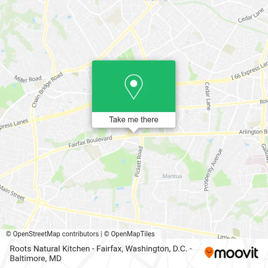 Roots Natural Kitchen - Fairfax map