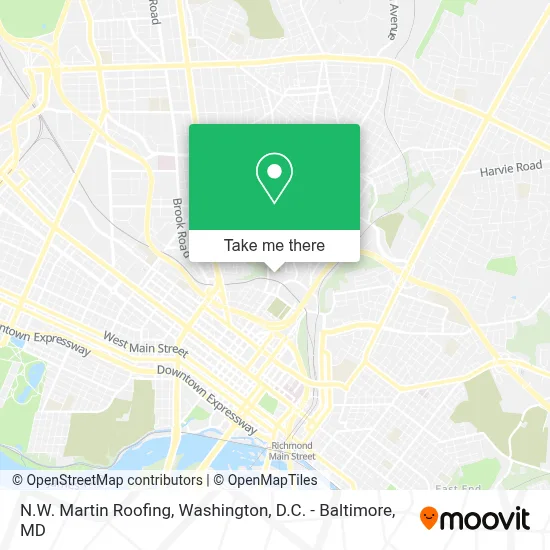 N.W. Martin Roofing map
