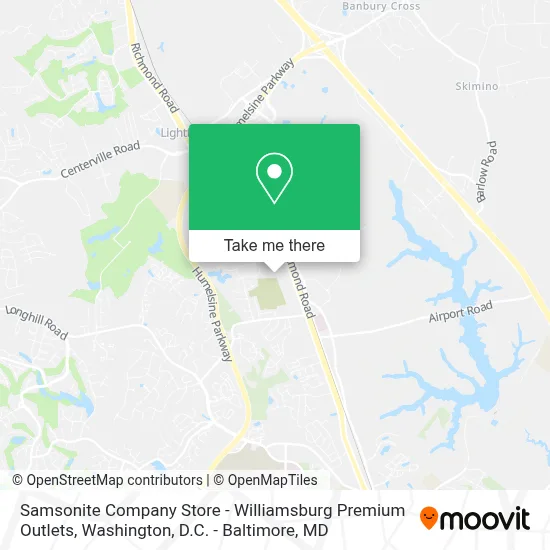 Samsonite Company Store - Williamsburg Premium Outlets map