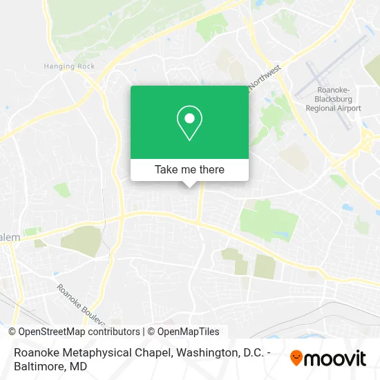 Roanoke Metaphysical Chapel map
