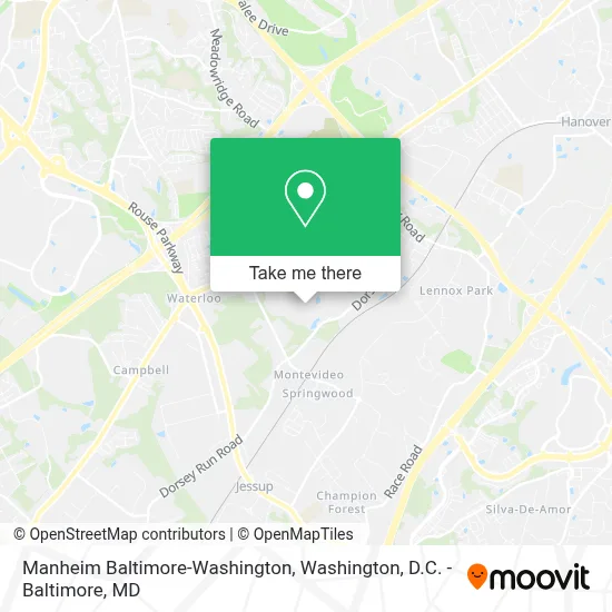 Manheim Baltimore-Washington map