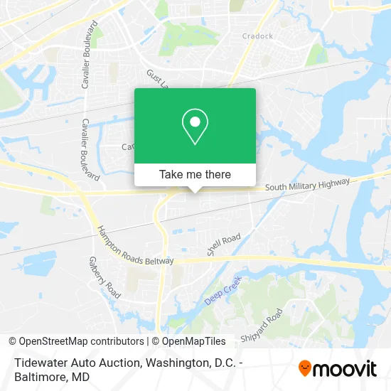 Tidewater Auto Auction map