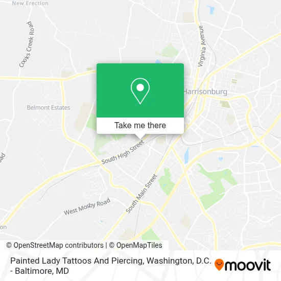 Painted Lady Tattoos And Piercing map