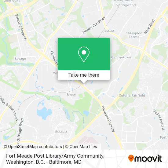 Fort Meade Post Library / Army Community map