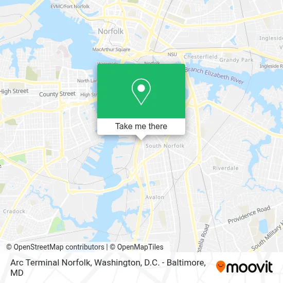 Arc Terminal Norfolk map