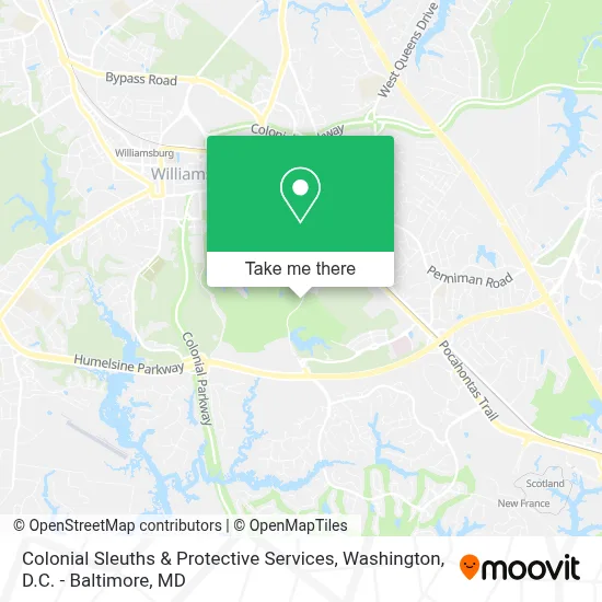 Colonial Sleuths & Protective Services map