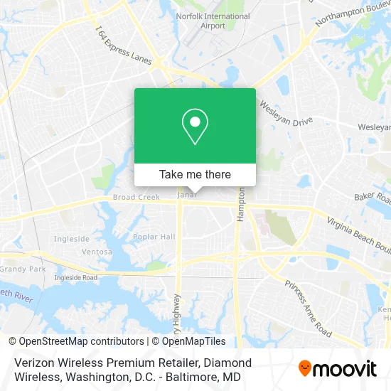 Verizon Wireless Premium Retailer, Diamond Wireless map