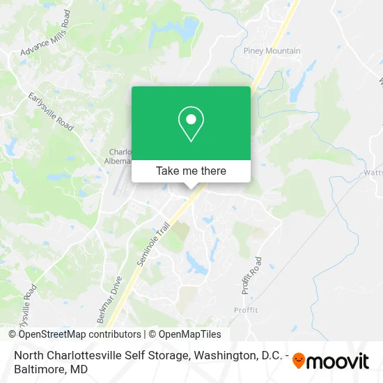 North Charlottesville Self Storage map