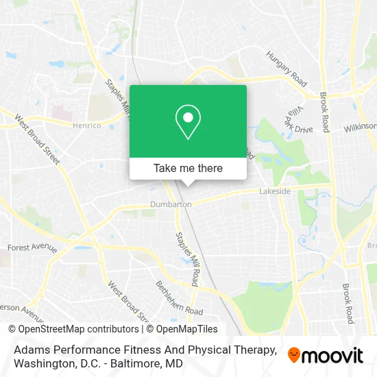 Adams Performance Fitness And Physical Therapy map