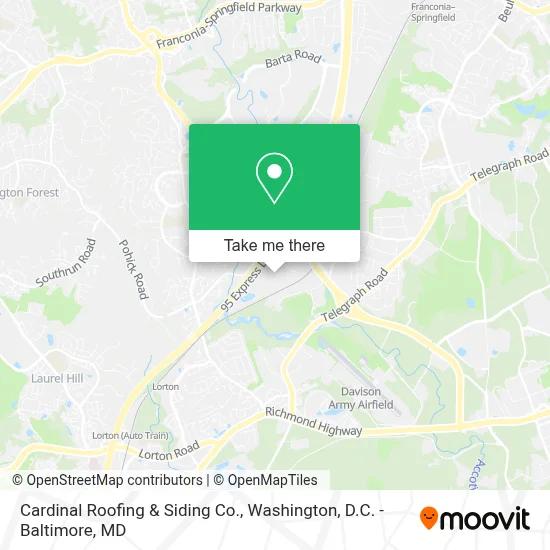 Cardinal Roofing & Siding Co. map