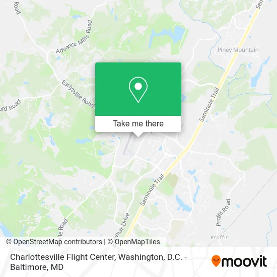 Charlottesville Flight Center map