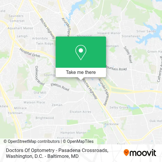Doctors Of Optometry - Pasadena Crossroads map